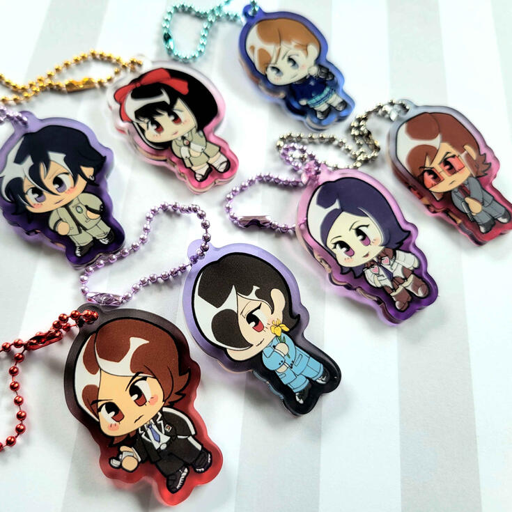 Persona 1 and 2 acrylic charms