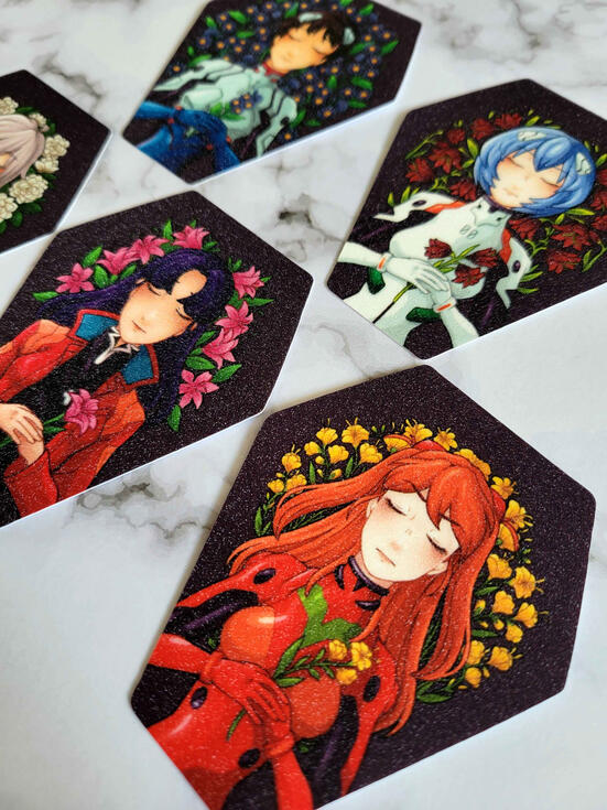 NGE Coffin Glitter Stickers NGE Coffin Glitter Stickers
