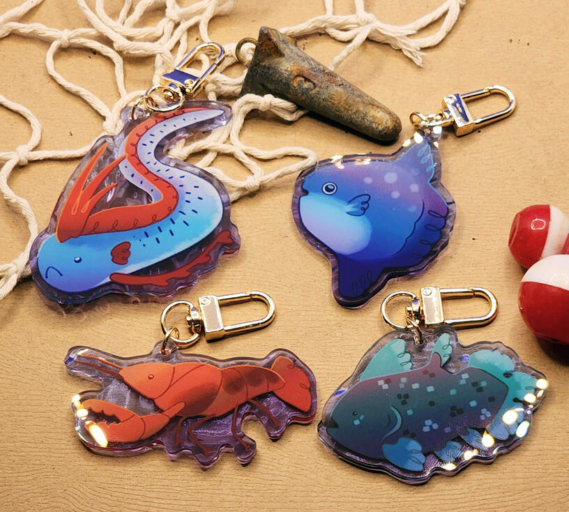Fish Wavy Keychains Fish Wavy Keychains